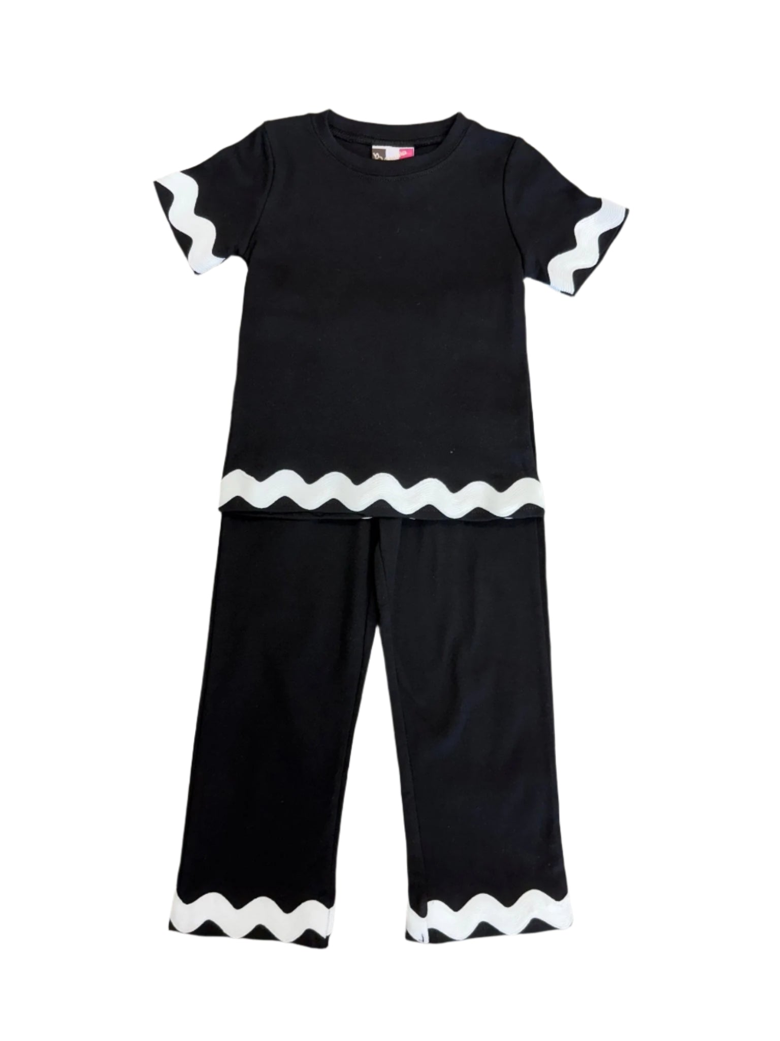 Camila Ric Rac Pant Set - Black Girls Sets Banana Split