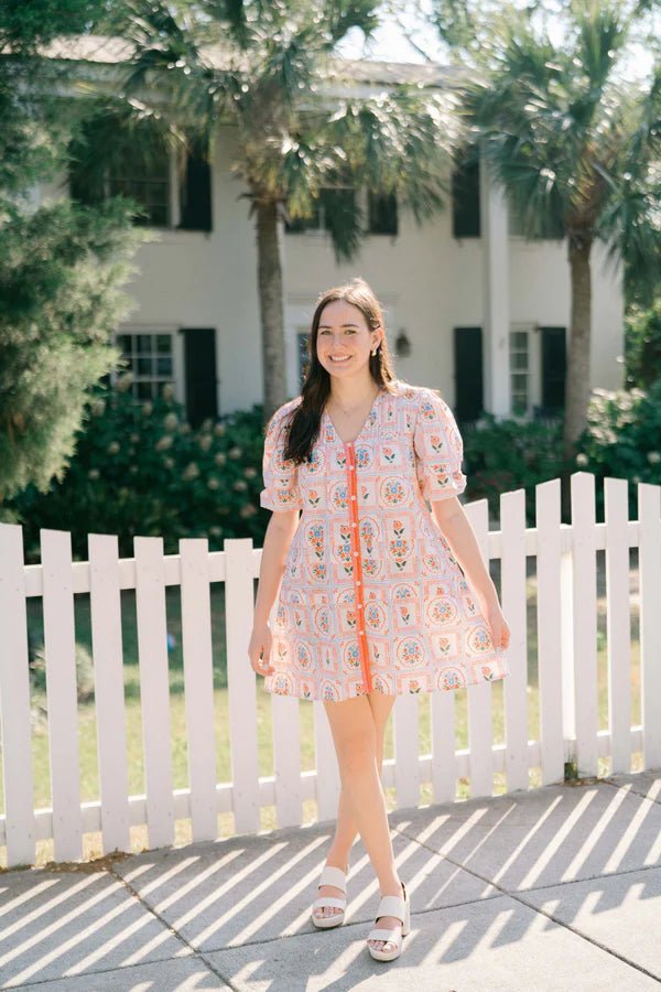 Camille Dress - Perennial Blooms Short Dresses Marigold