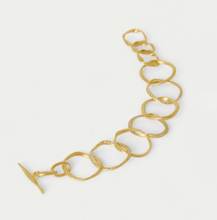 Camille Link Bracelet - Gold/White Topaz Bracelets Dean Davidson