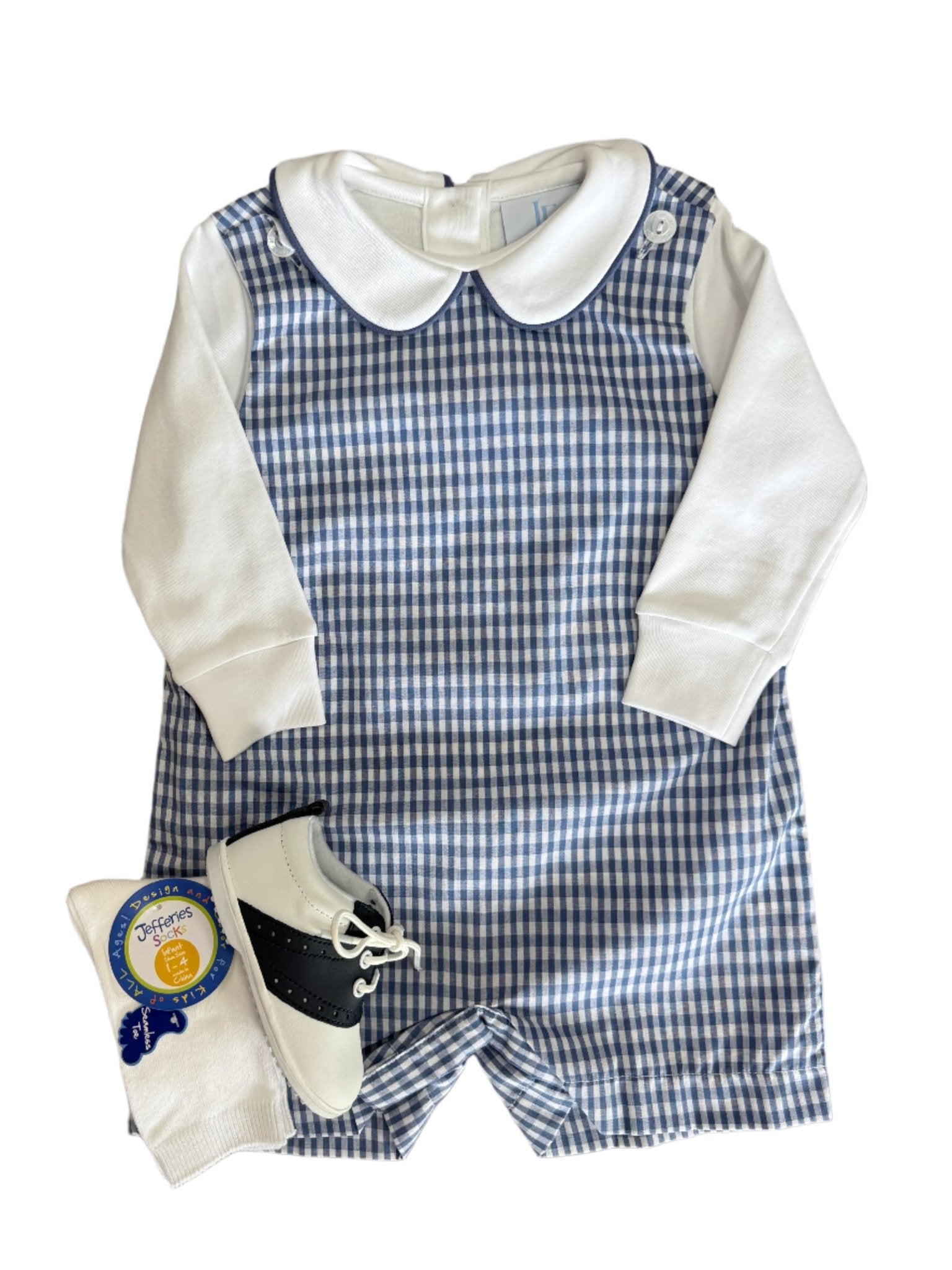 Piped Peter Pan Shirt - Gray Blue Boys Shirts + Polos Little English