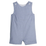 Campbell Shortall - Gray Blue Gingham Boys Bubbles + Rompers Little English