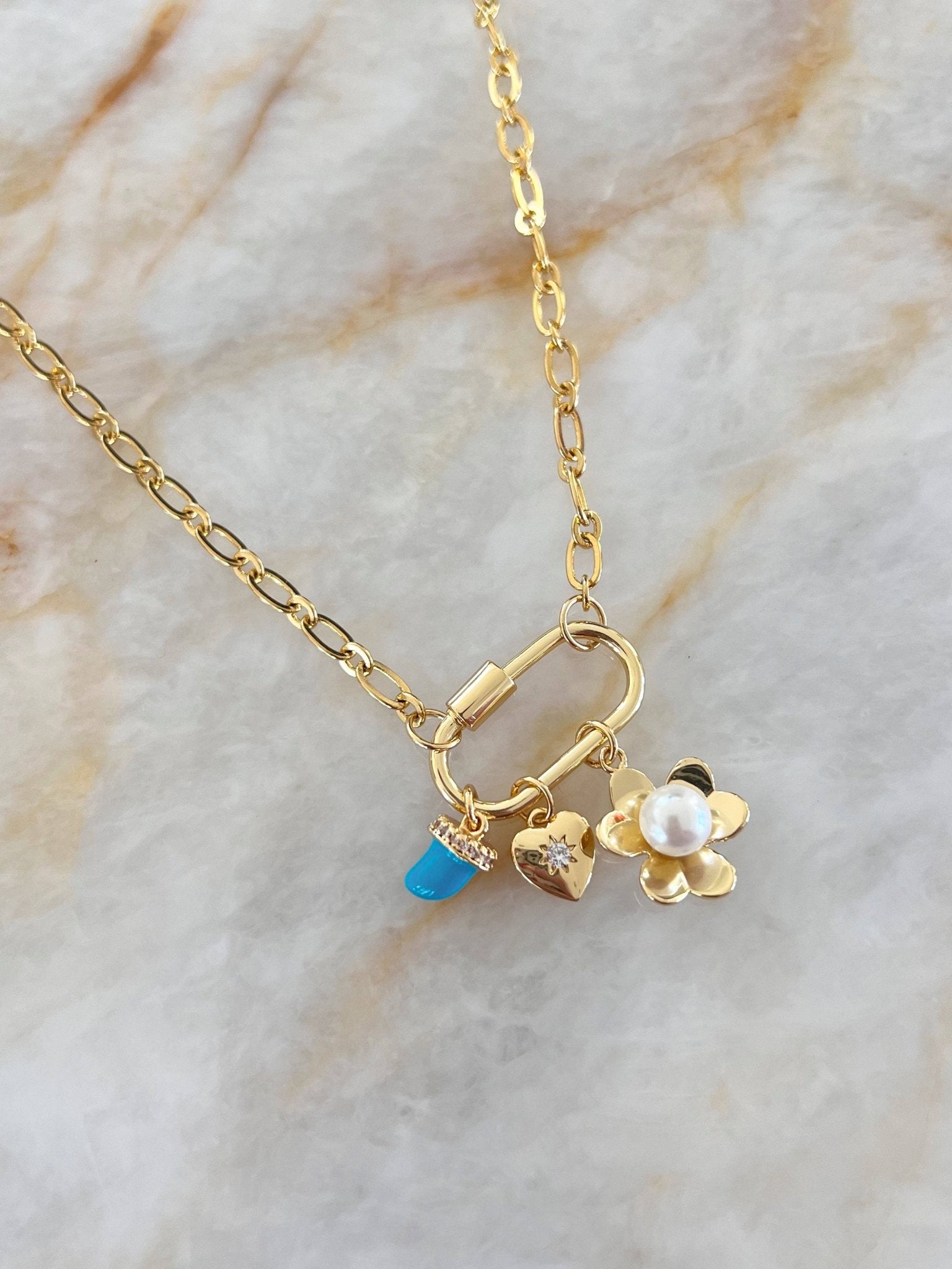 Carabiner Lock with Unique Link Chain Women's Jewelry It's Especially Lucky