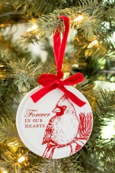 Cardinal Disc Ornament Seasonal Mudpie