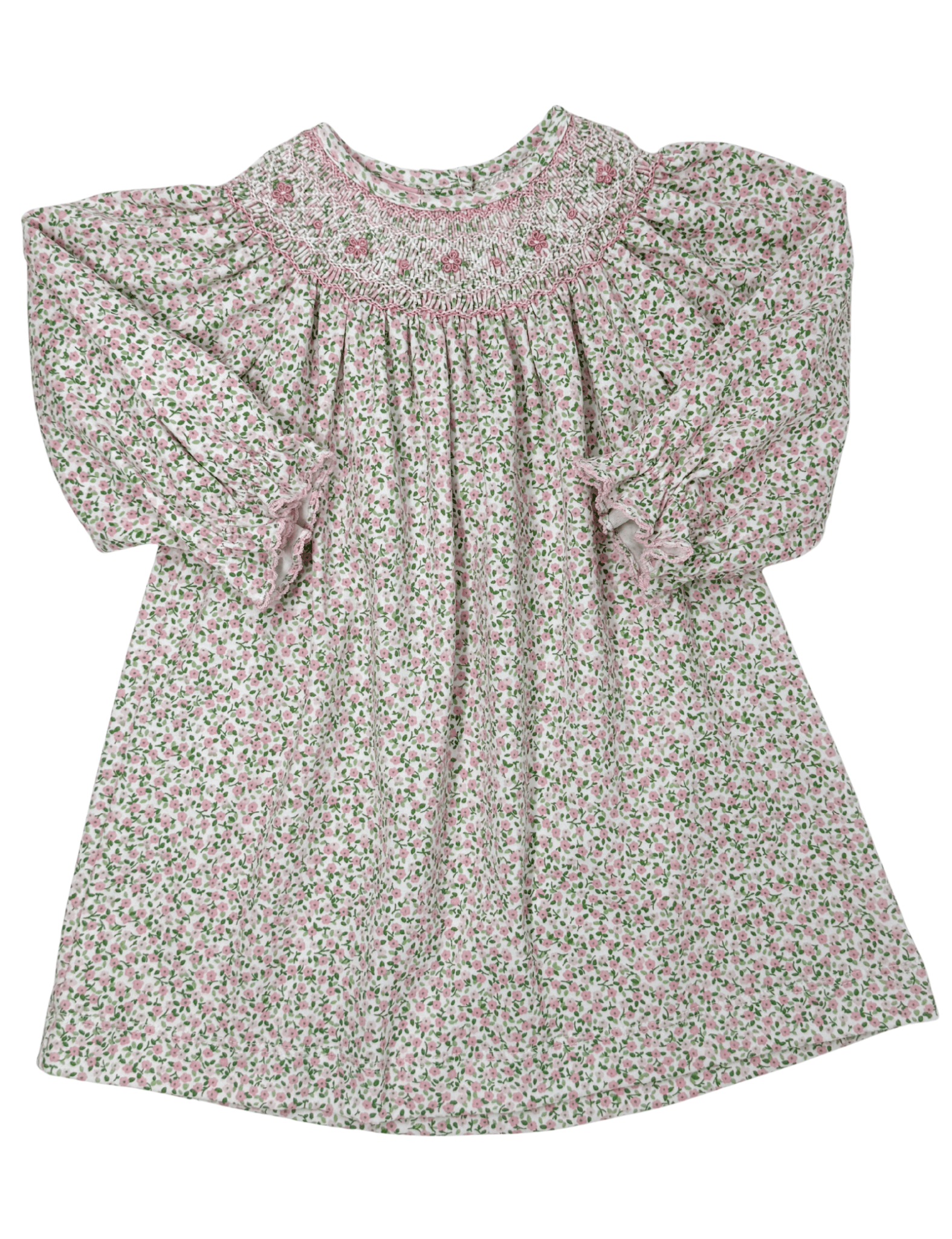 Carol Dress - Pink Liberty Floral Bishop Girls Occasion Dresses Petit Bebe