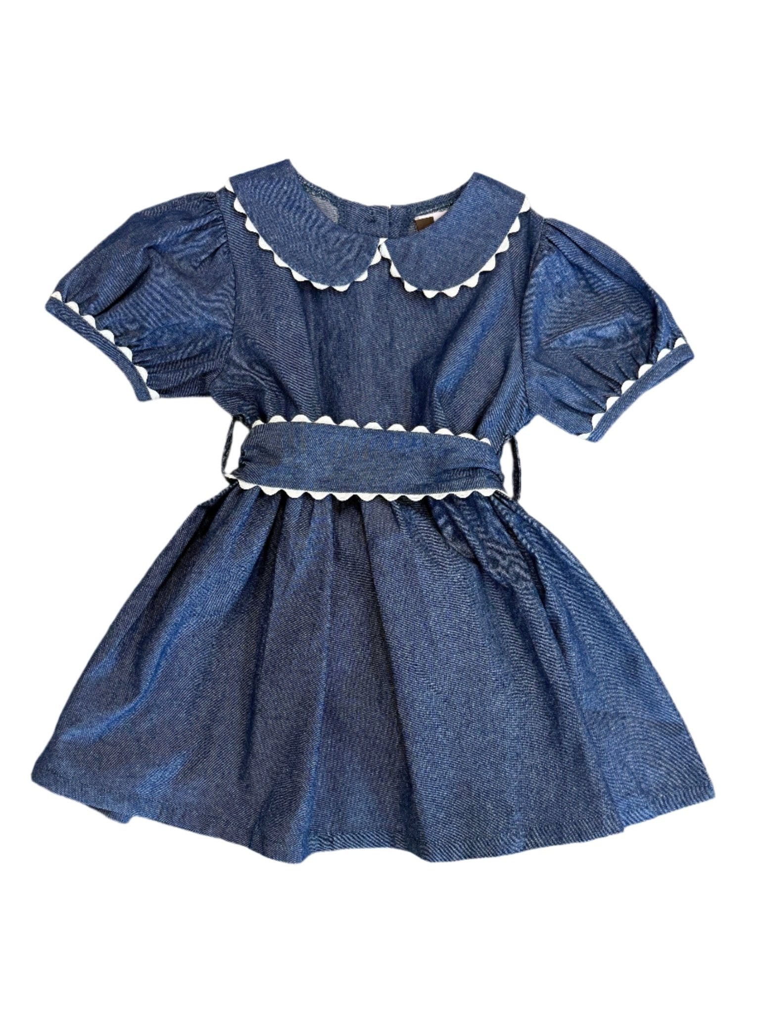 Casey Chambray Ric Rac Dress Girls Play Dresses Banana Split