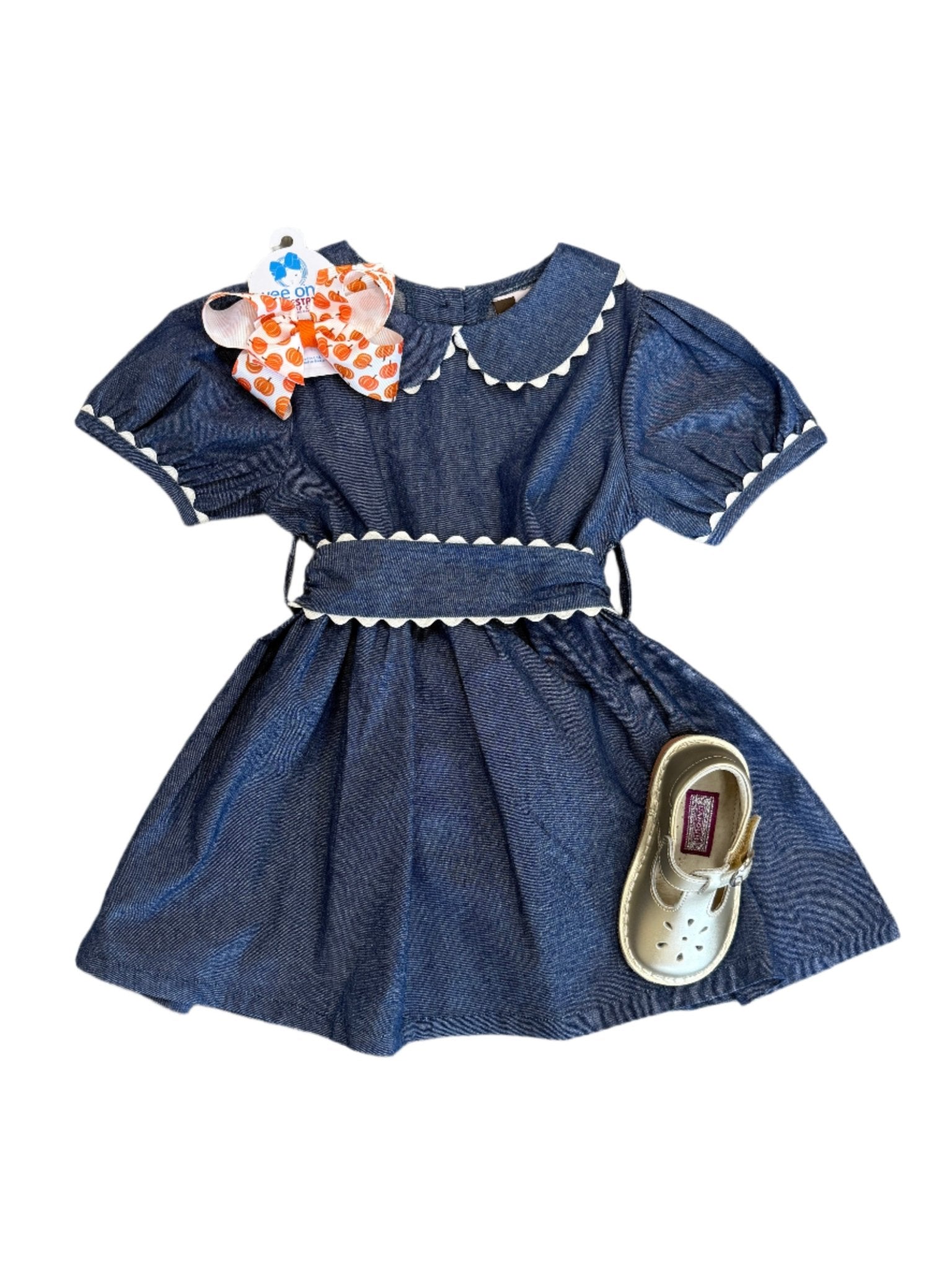 Casey Chambray Ric Rac Dress Girls Play Dresses Banana Split