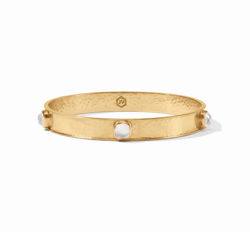 Catalina Stone Bangle - Iridescent Clear Crystal - Medium Bracelets Julie Vos