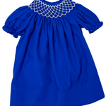 Catherine Pearl Smocked Dress - Royal Blue Girls Occasion Dresses Sweet Dreams