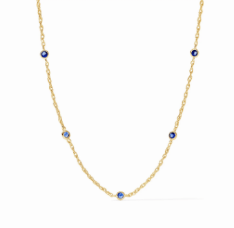 Celeste Delicate Station Necklace - Sapphire Blue Necklaces Julie Vos
