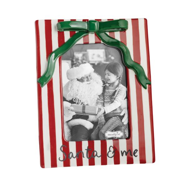 Ceramic Frame - Christmas Bow Seasonal Mudpie