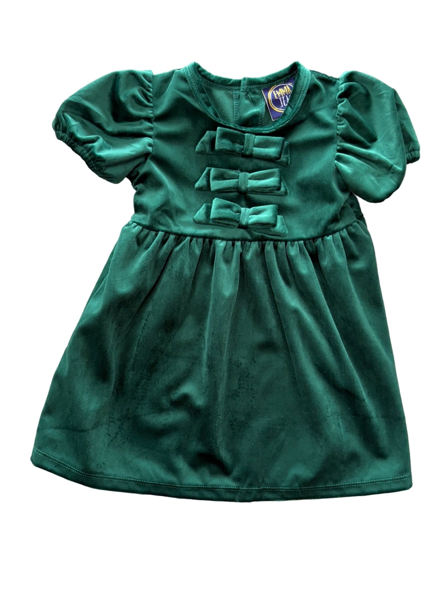Chelsea Bow Dress - Emerald Girls Occasion Dresses Emma Jean