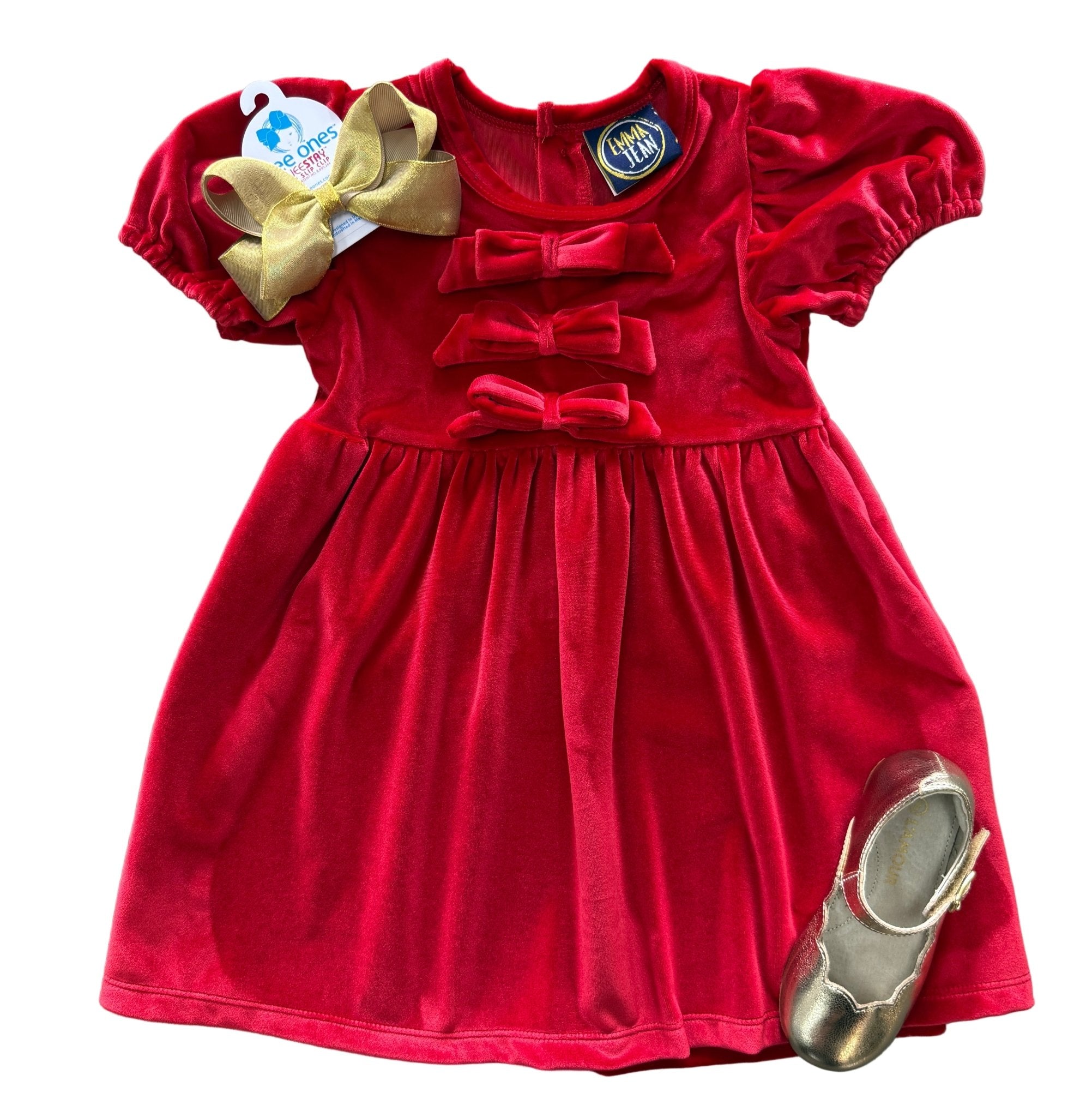 Chelsea Bow Dress - Red Girls Occasion Dresses Emma Jean