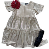 Cheyenne Dress - Gold Sparkle Girls Occasion Dresses Emma Jean