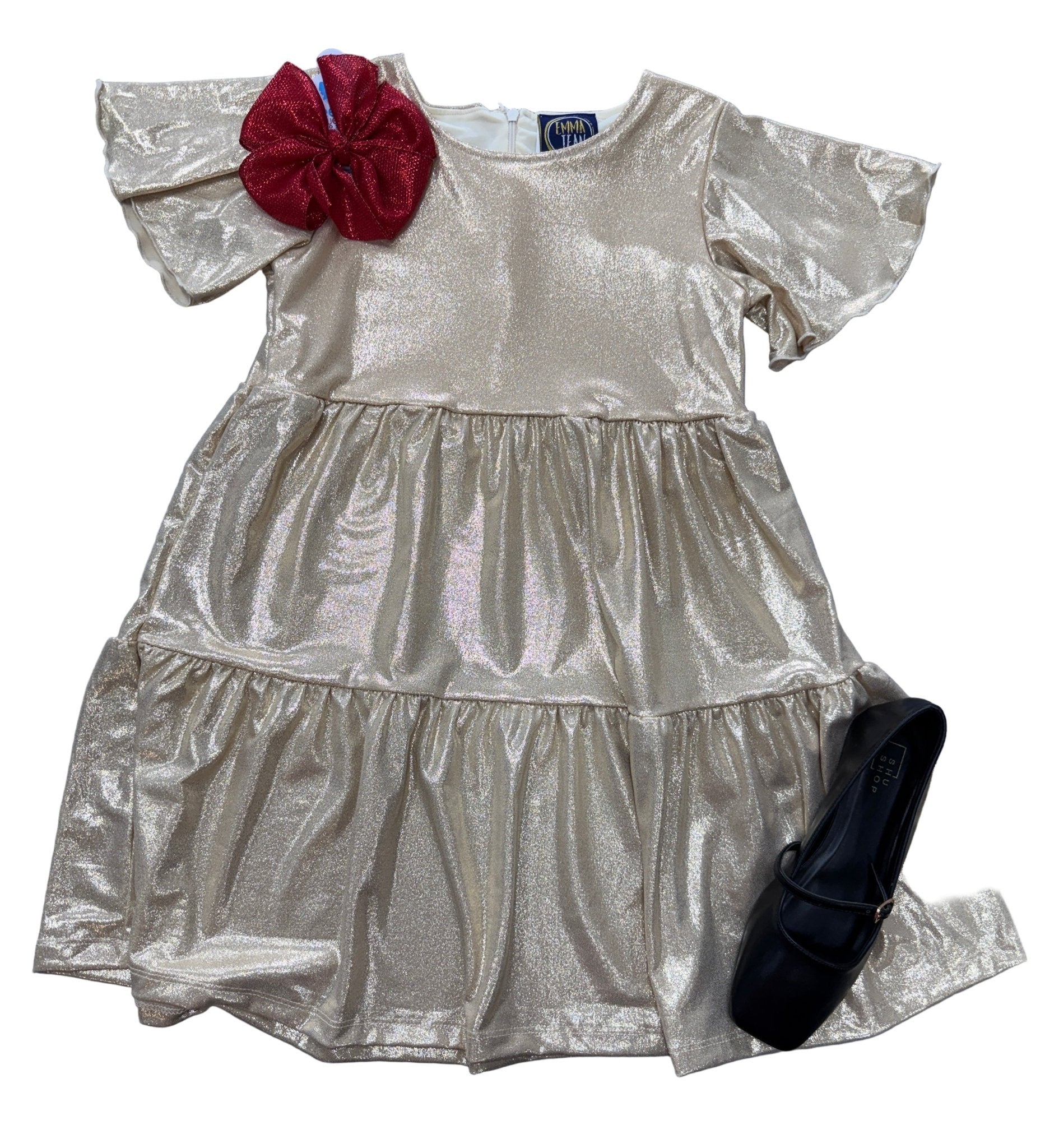 Cheyenne Dress - Gold Sparkle Girls Occasion Dresses Emma Jean