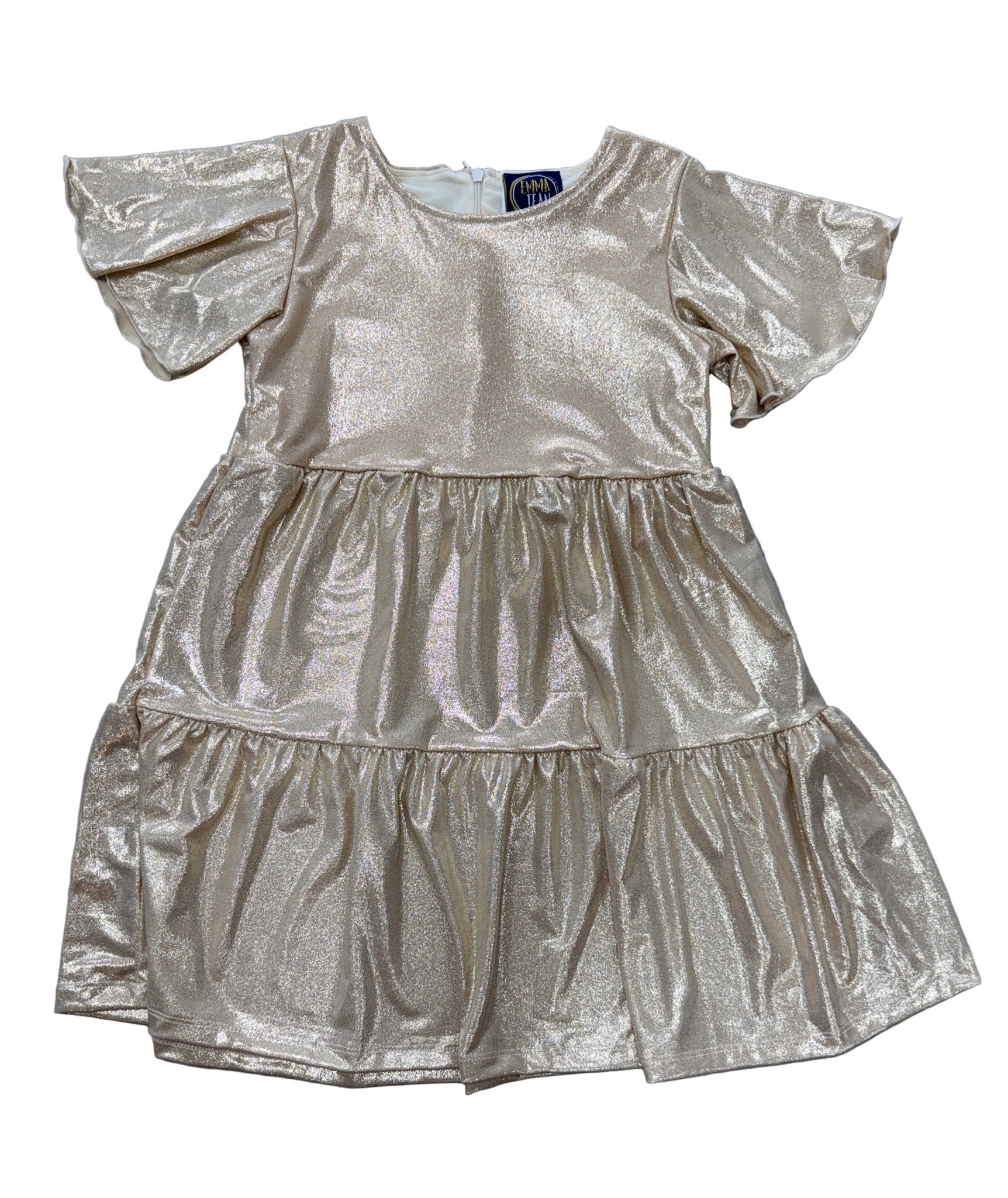 Cheyenne Dress - Gold Sparkle Girls Occasion Dresses Emma Jean
