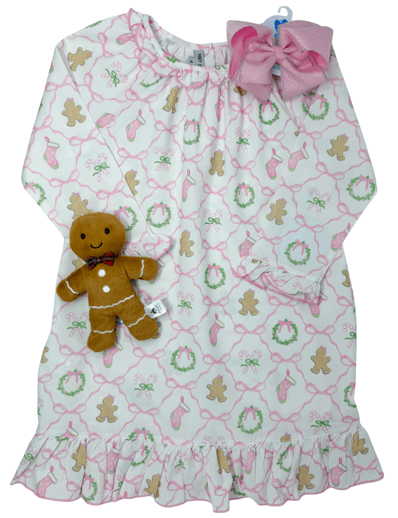 Christmas Bows Trellis Gown Kids Pajamas Sweet Dreams