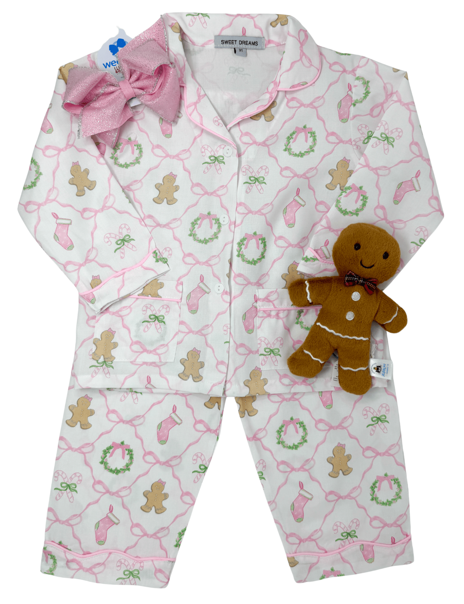 Christmas Bows Trellis Pajamas Kids Pajamas Sweet Dreams