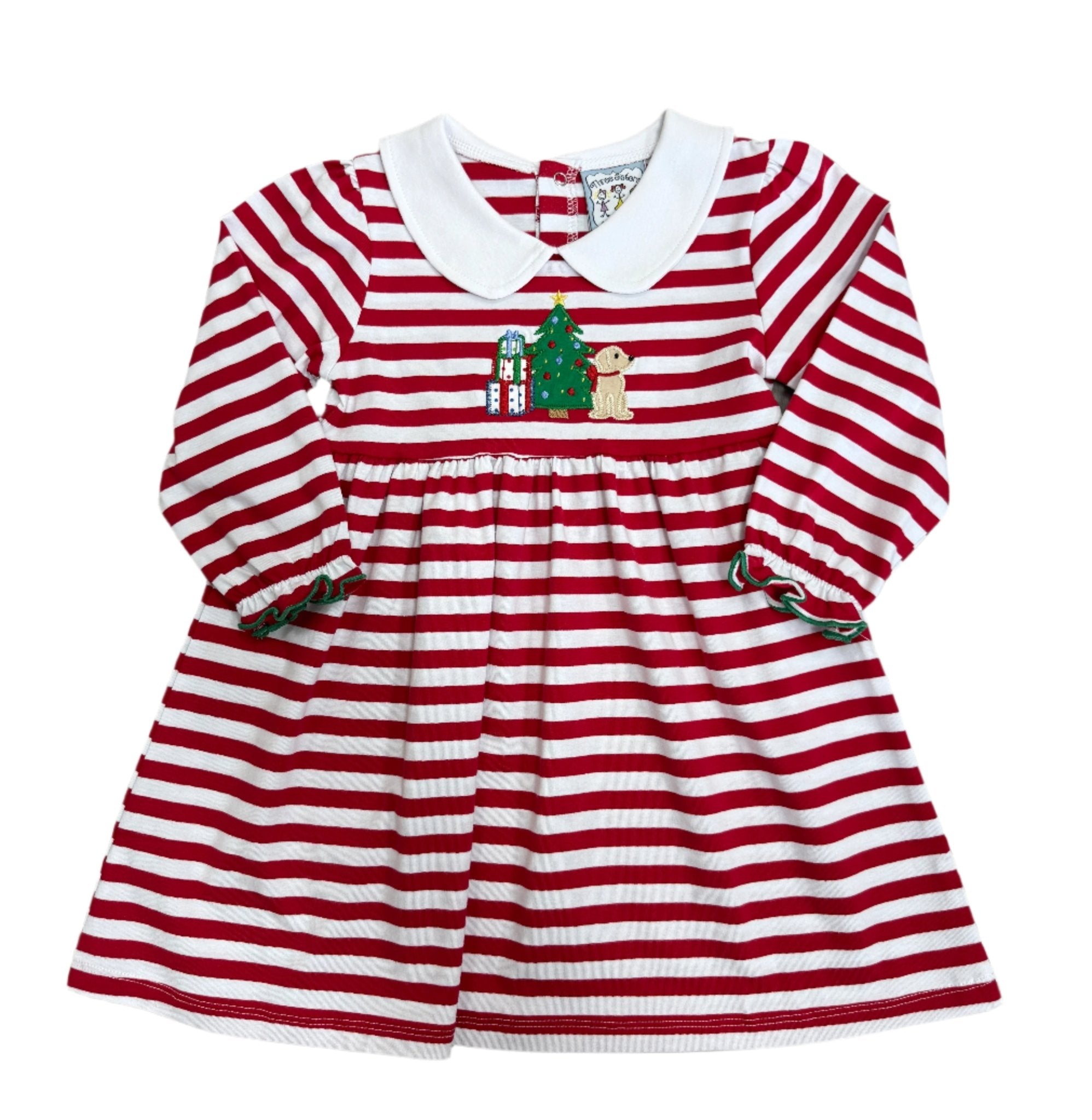 Christmas Morning L/S Dress Girls Bubbles + Rompers Three Sisters