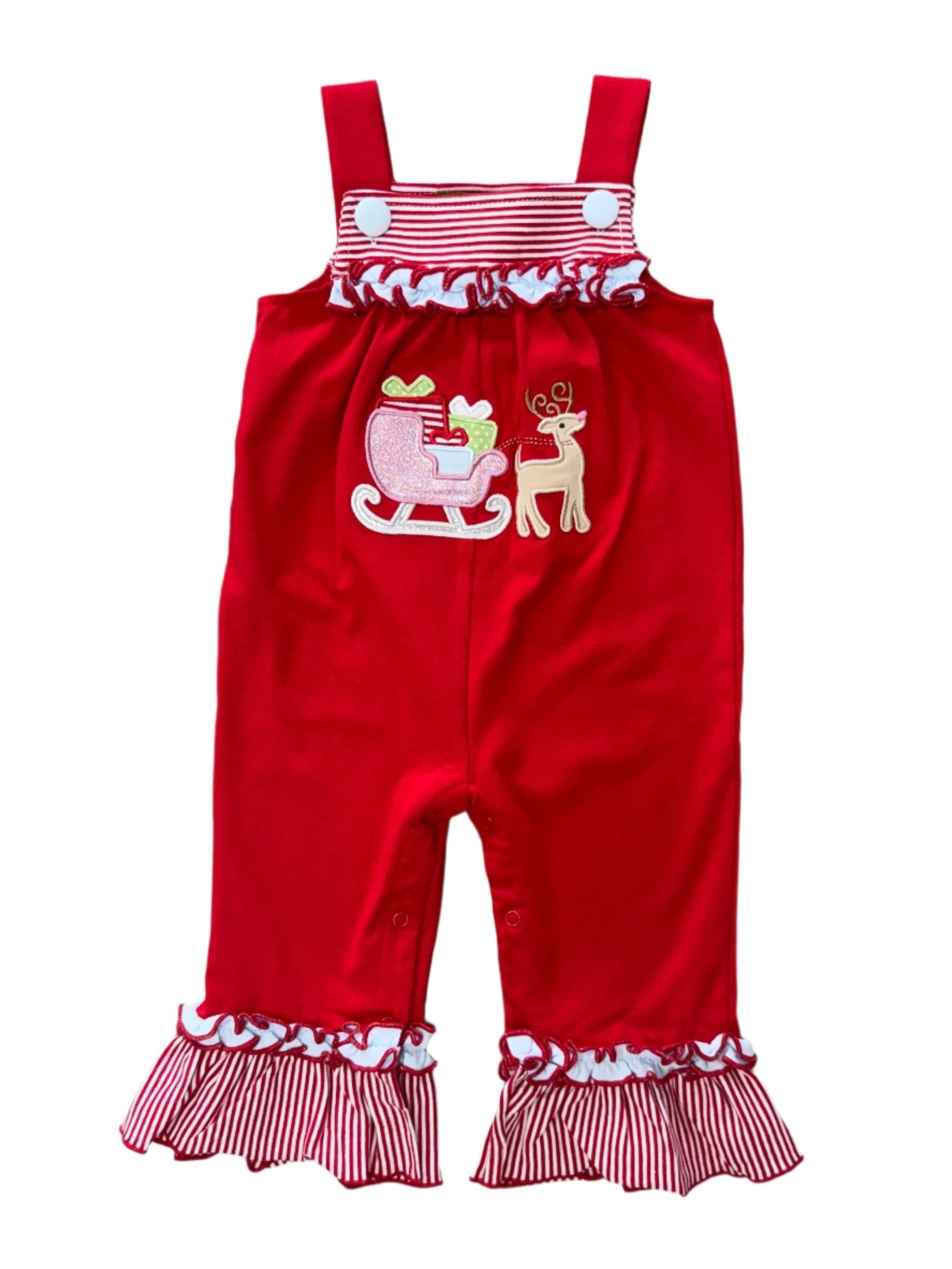 Christmas Sleigh Girls Romper Girls Occasion Dresses Millie Jay