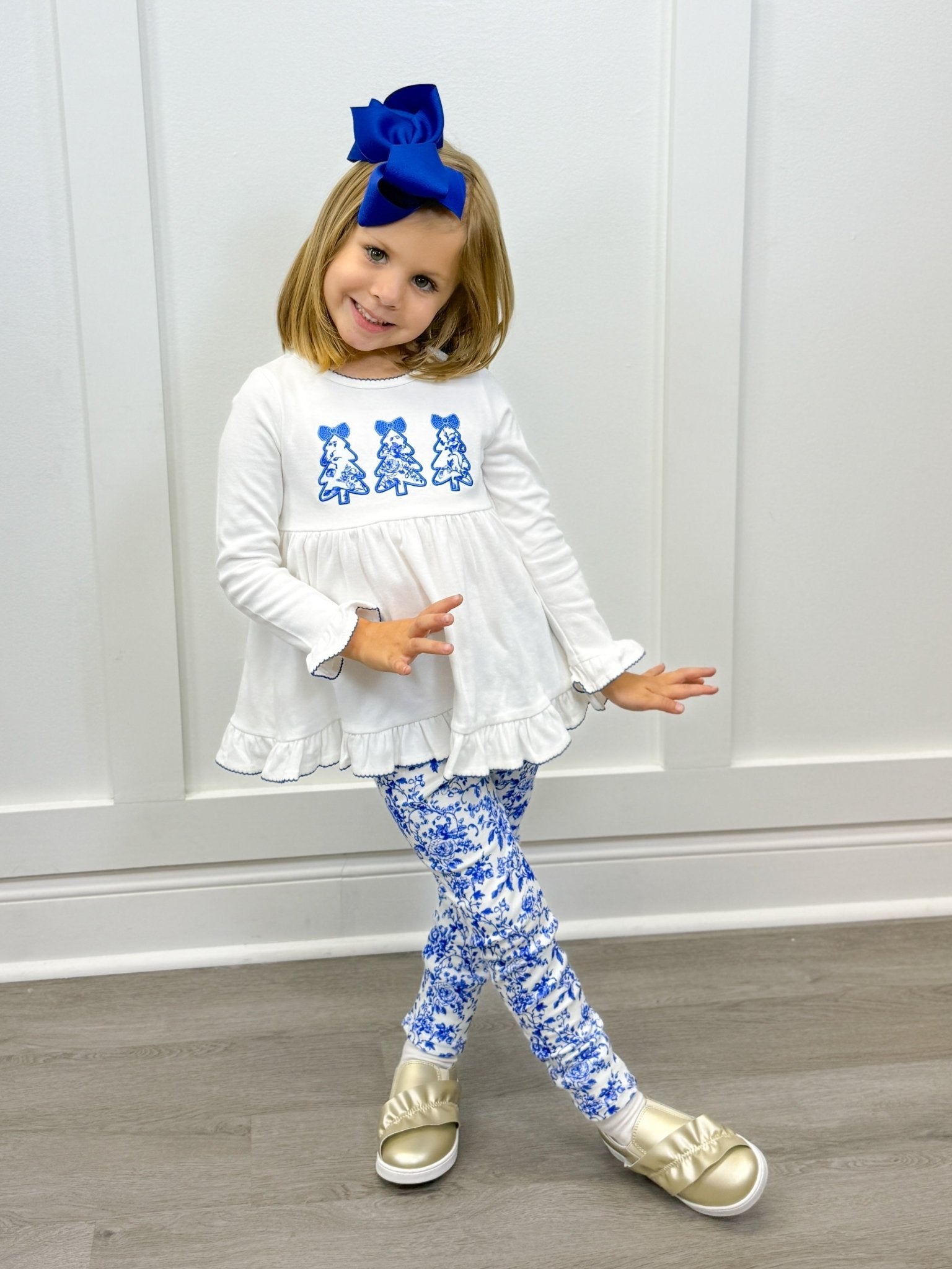Christmas Tree Applique Legging Set Girls Sets Banana Split