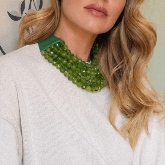 Chunky Beaded Layered Magnetic Necklace - Black Necklaces anbfashion