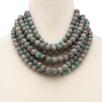 Chunky Beaded Layered Magnetic Necklace - Black Necklaces anbfashion