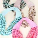 Chunky Beaded Layered Magnetic Necklace - Black Necklaces anbfashion