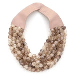 Chunky Beaded Layered Magnetic Necklace - Silver Necklaces anbfashion