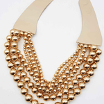 Chunky Beaded Layered Magnetic Necklace - Silver Necklaces anbfashion