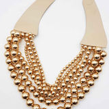 Chunky Beaded Layered Magnetic Necklace - Silver Necklaces anbfashion