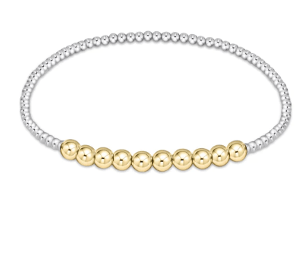 Classic Beaded Bliss 2mm Bead Bracelet - 4mm - Mixed Metal Bracelets enewton