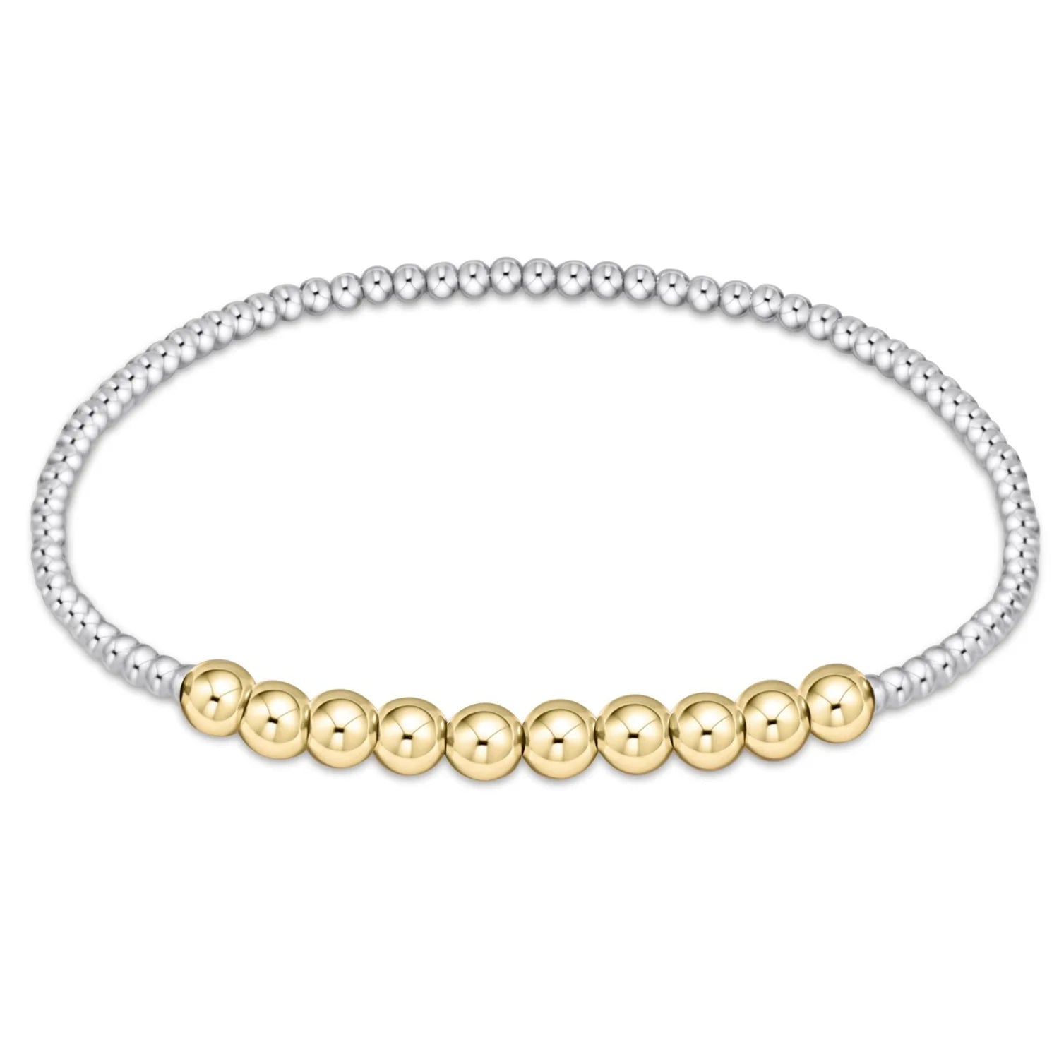 Classic Blissful 2mm Bracelet 4mm Bead - Mixed Metal Bracelets enewton