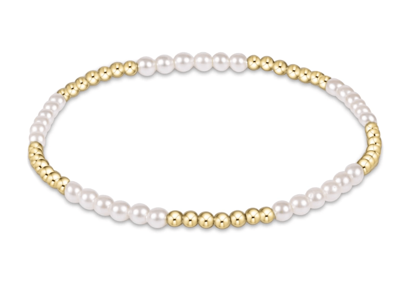 Classic Blissful Pattern 2.5mm Bead Bracelet - 3mm Pearl Bracelets enewton