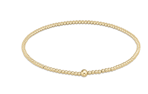Classic Gold 2mm Bead Bangle Bracelets enewton