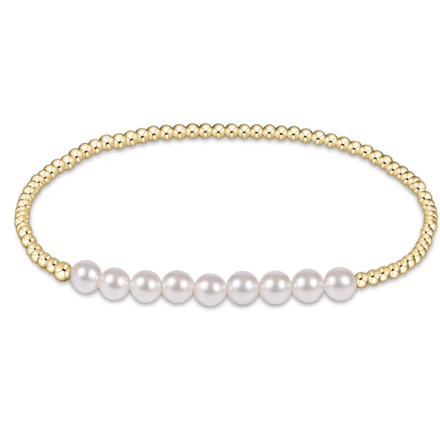Classic Gold Beaded Bliss 2.5mm Bead Bracelet - 5mm Pearl Bracelets enewton