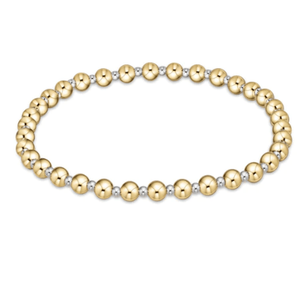 Classic Grateful Pattern 4mm Bead Bracelet - Mixed Metal Bracelets enewton
