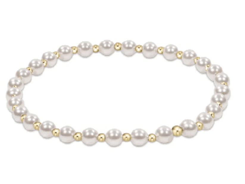 Classic Grateful Pattern 4mm Bead Bracelet - Pearl Bracelets enewton