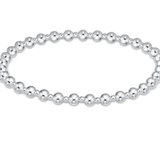 Classic Grateful Pattern 4mm Bead Bracelet - Silver Bracelets enewton