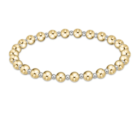 Classic Grateful Pattern 5mm Bead Bracelet - Mixed Metal Bracelets enewton