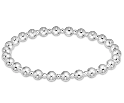 Classic Grateful Pattern 5mm Bead Bracelet - Silver Bracelets enewton