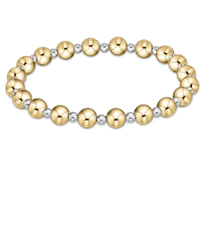Classic Grateful Pattern 6mm Bead Bracelet - Mixed Metal Bracelets enewton