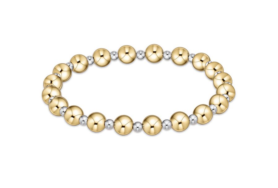 Classic Grateful Pattern 6mm Bead Bracelet - Mixed Metal Bracelets enewton