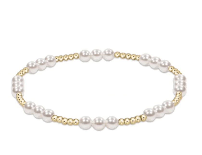 Classic Joy Pattern 4mm Bead Bracelet - Pearl Bracelets enewton