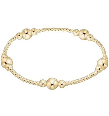 Classic Purpose Pattern 6mm Bead Bracelet - Gold Bracelets enewton