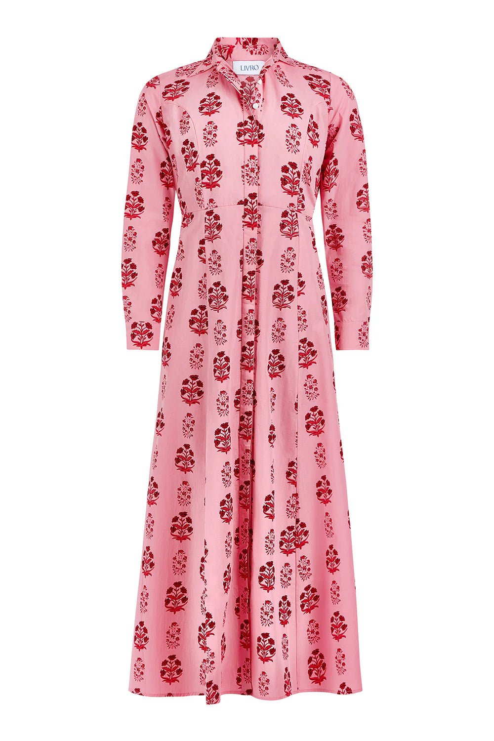 Classic Shirtdress - Scarlet Blossom Long Dresses Livro