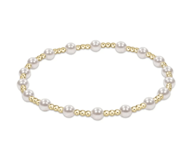 Classic Sincerity Pattern 4mm Bead Bracelet - Pearl Bracelets enewton