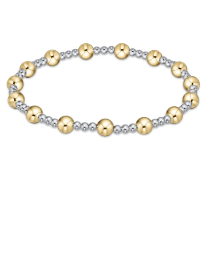 Classic Sincerity Pattern 5mm Bead Bracelet - Mixed Metal Bracelets enewton