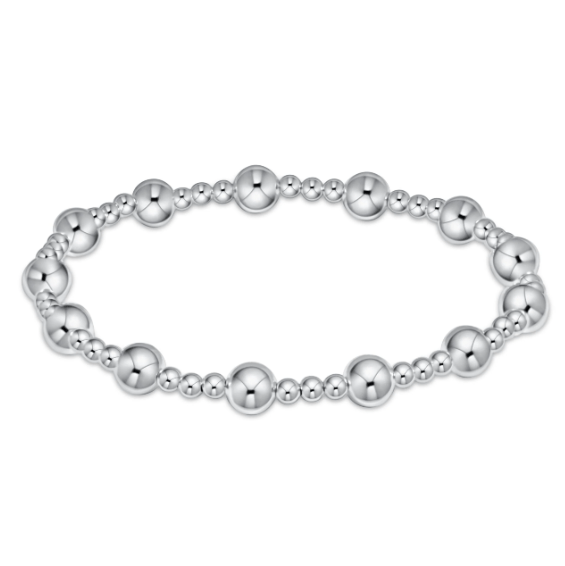 Classic Sincerity Pattern 6mm Bead Bracelet - Silver Bracelets enewton