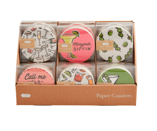 Cocktail Paper Coaster Sets - Assorted Kitchen + Entertaining Mudpie