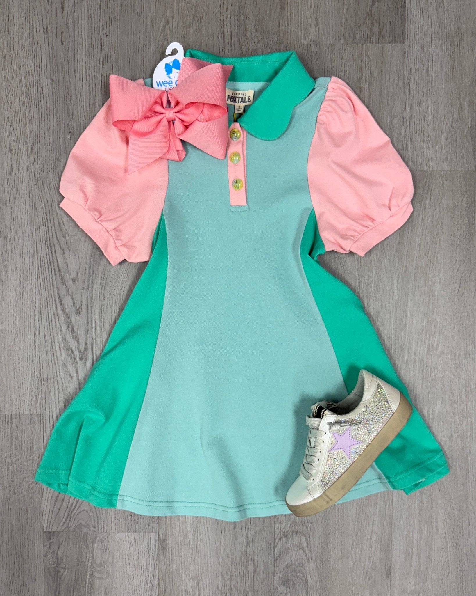 Country Club Dress - Aqua Mix Girls Play Dresses Finding Foxtale